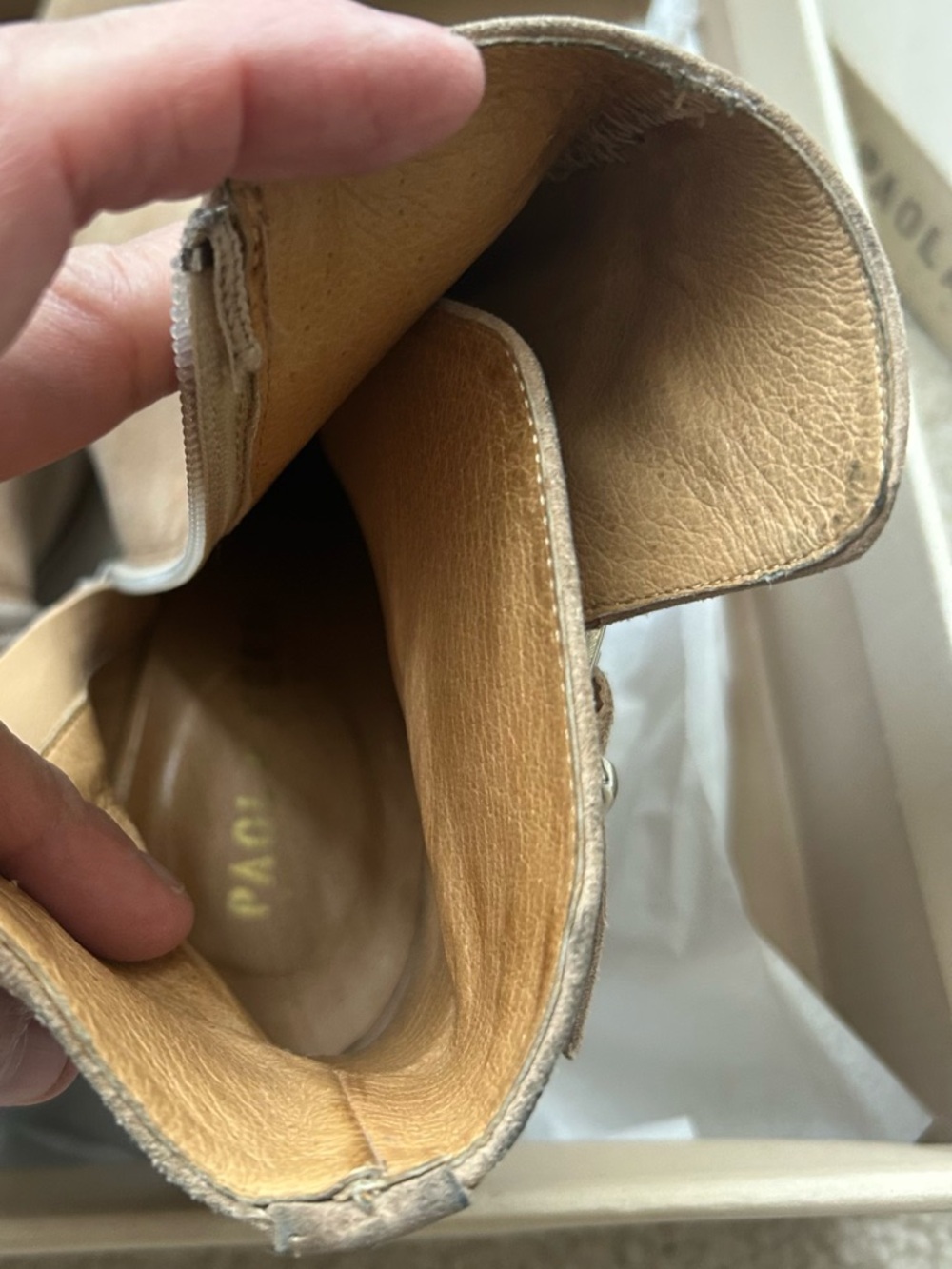 Anthropologie Paola Ferri Alba Moda Tan Suede Ankle Booties Size 7 /37 EURO - Picture 13 of 16
